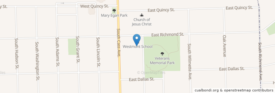 Mapa de ubicacion de Holy Trinity School en Estados Unidos Da América, Illinois, Dupage County, Westmont.