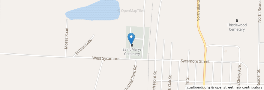 Mapa de ubicacion de Saint Marys Cemetery en États-Unis D'Amérique, Illinois, Pulaski County, Mounds.