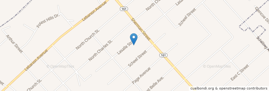 Mapa de ubicacion de First Apostolic Church en 미국, 일리노이, Belleville.