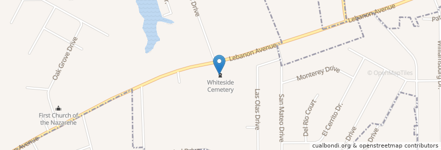 Mapa de ubicacion de Whiteside Cemetery en Stati Uniti D'America, Illinois.