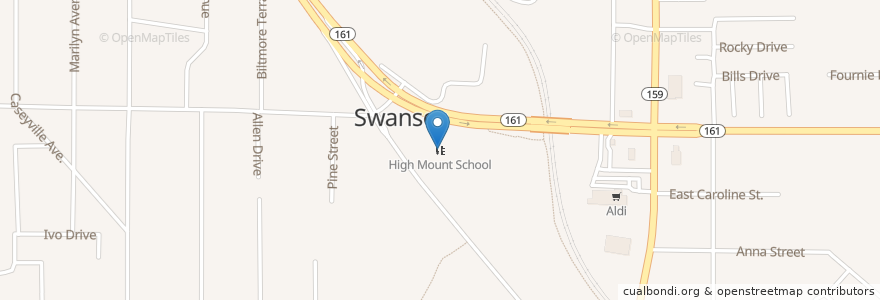 Mapa de ubicacion de High Mount School en États-Unis D'Amérique, Illinois, Swansea.