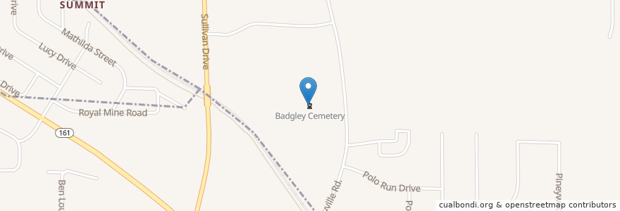 Mapa de ubicacion de Badgley Cemetery en Соединённые Штаты Америки, Иллинойс, Swansea.
