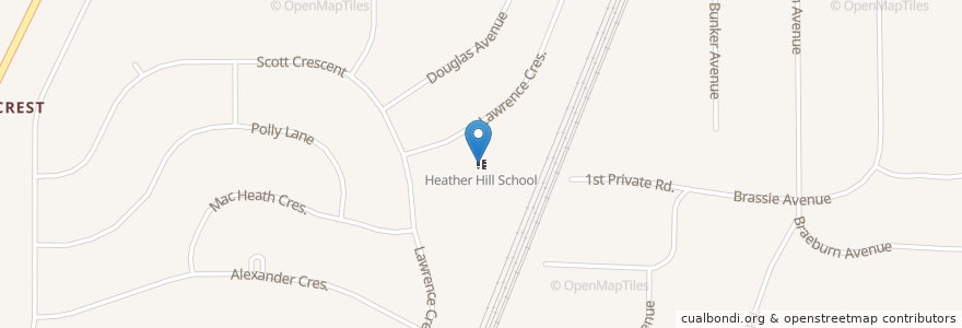 Mapa de ubicacion de Heather Hill School en United States, Illinois, Flossmoor.