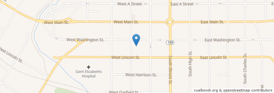 Mapa de ubicacion de Belleville Post Office en United States, Illinois, Belleville.