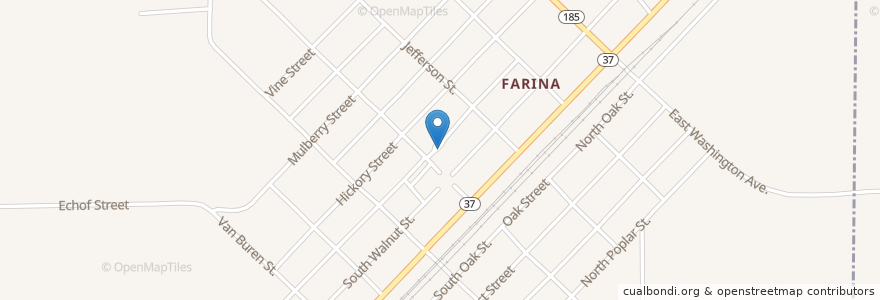Mapa de ubicacion de Farina Post Office en 미국, 일리노이, Farina, Fayette County.
