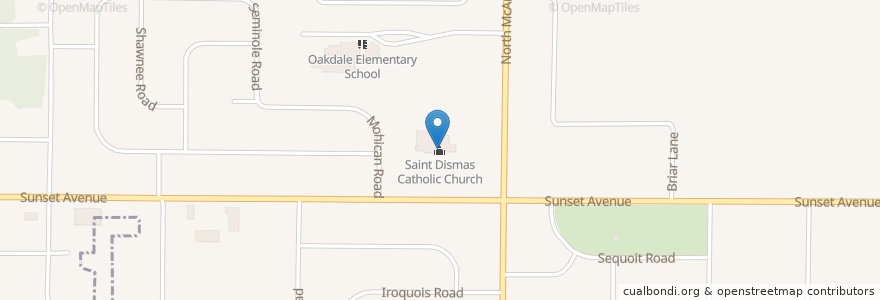 Mapa de ubicacion de Saint Dismas Catholic Church en United States, Illinois, Waukegan.