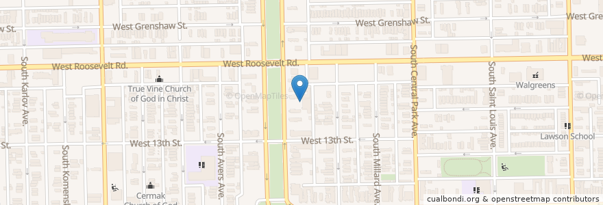 Mapa de ubicacion de Lawndale Interracial Missionary Baptist Church en Verenigde Staten, Illinois, Chicago.