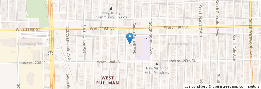 Mapa de ubicacion de Christian Reformed Apostolic Church en Amerika Syarikat, Illinois, Chicago.