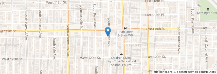 Mapa de ubicacion de Greater Canaan Missionary Baptist Church en United States, Illinois, Chicago.