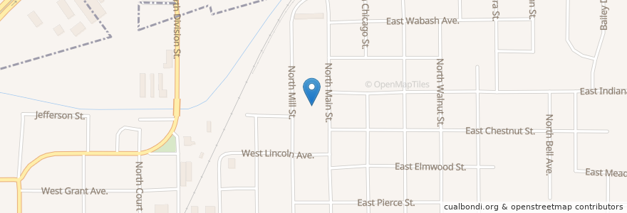 Mapa de ubicacion de Church of Christ en United States, Illinois, Livingston County, Pontiac.