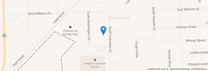 Mapa de ubicacion de Dwight United Methodist Church en Vereinigte Staaten Von Amerika, Illinois, Livingston County, Dwight.