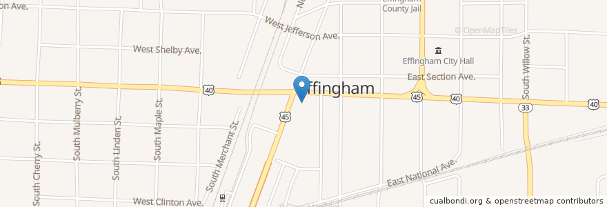 Mapa de ubicacion de First Baptist Church en Estados Unidos De América, Illinois, Effingham County, Effingham.
