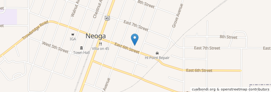 Mapa de ubicacion de Neoga Post Office en États-Unis D'Amérique, Illinois, Cumberland County, Neoga.