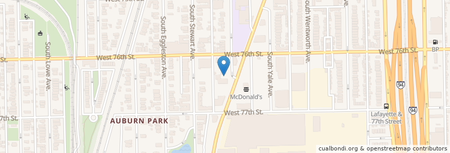 Mapa de ubicacion de Christs Temple Church of God in Christ Baptist Church en 미국, 일리노이, 시카고.