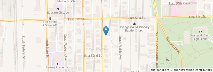 Mapa de ubicacion de First Unity Baptist Church en États-Unis D'Amérique, Illinois, Chicago.