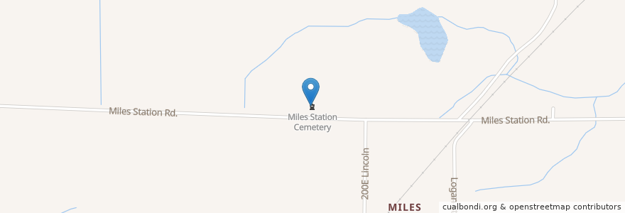 Mapa de ubicacion de Miles Station Cemetery en Estados Unidos De América, Illinois, Macoupin County.