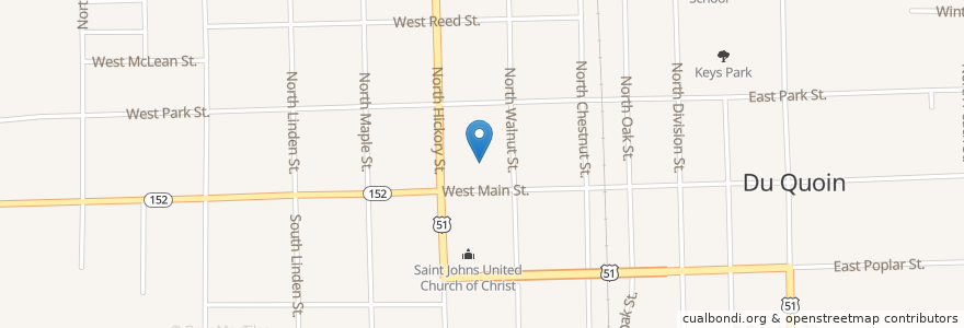 Mapa de ubicacion de Sacred Heart School en United States, Illinois, Perry County, Du Quoin.