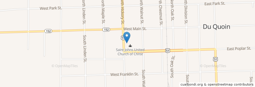 Mapa de ubicacion de Saint Johns United Church of Christ en Соединённые Штаты Америки, Иллинойс, Perry County, Du Quoin.