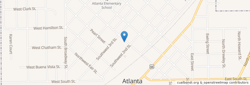 Mapa de ubicacion de Atlanta United Methodist Church en Соединённые Штаты Америки, Иллинойс, Logan County, Atlanta.