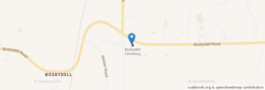 Mapa de ubicacion de Boskydell Cemetery en United States, Illinois, Jackson County.