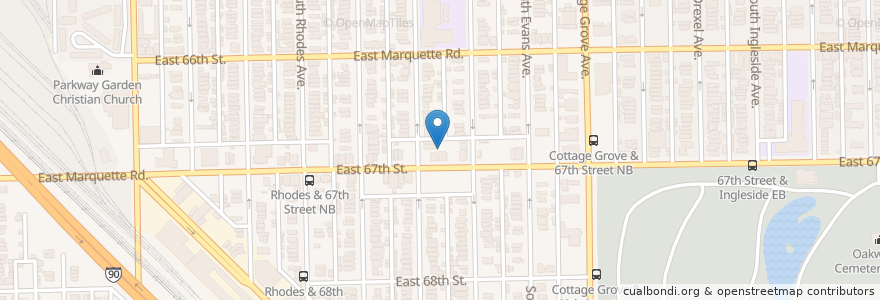 Mapa de ubicacion de Greater Unity Missionary Baptist Church en Stati Uniti D'America, Illinois, Chicago.