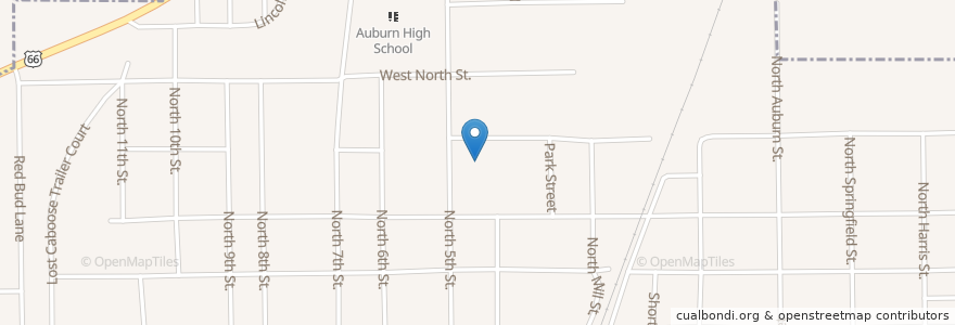 Mapa de ubicacion de Auburn Elementary School en Соединённые Штаты Америки, Иллинойс, Sangamon County, Auburn.