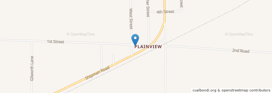 Mapa de ubicacion de Plainview Post Office en 미국, 일리노이, Macoupin County.