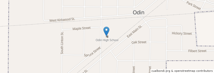 Mapa de ubicacion de Odin High School en United States, Illinois, Marion County, Odin.