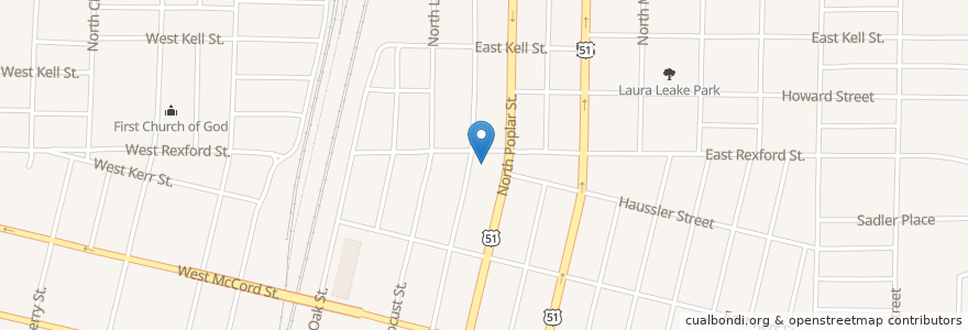 Mapa de ubicacion de Ricks Chapel African Methodist Episcopal Church en 美利坚合众国/美利堅合眾國, 伊利诺伊州 / 伊利諾州, Centralia, Marion County.