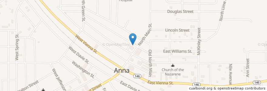 Mapa de ubicacion de Anna Post Office en الولايات المتّحدة الأمريكيّة, إلينوي, Union County, Anna.