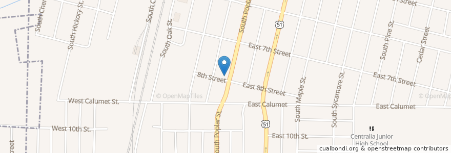 Mapa de ubicacion de Demaree United Methodist Church en United States, Illinois, Centralia, Marion County.