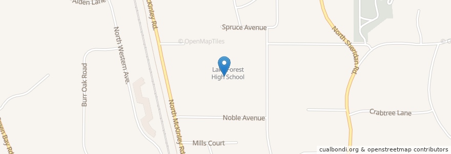 Mapa de ubicacion de Lake Forest High School en Verenigde Staten, Illinois, Lake Forest.