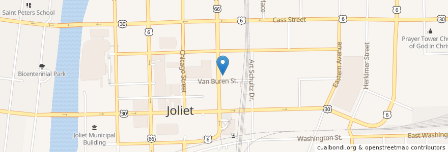 Mapa de ubicacion de Church of Saint Anthony en Соединённые Штаты Америки, Иллинойс, Will County, Joliet.