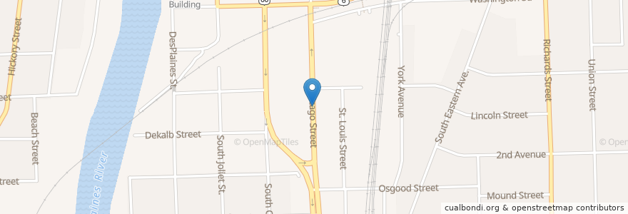 Mapa de ubicacion de Mount Olive Baptist Church en États-Unis D'Amérique, Illinois, Will County, Joliet.