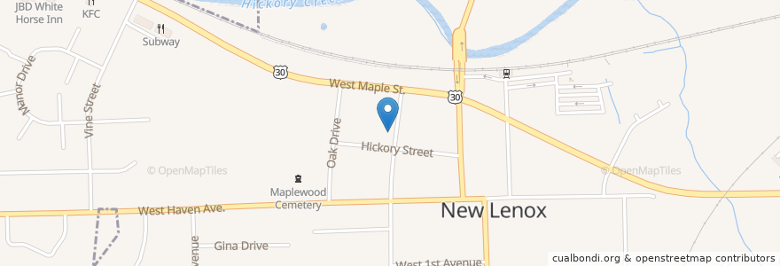 Mapa de ubicacion de Grace Episcopal Church en Amerika Birleşik Devletleri, Illinois, Will County, New Lenox.