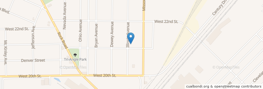 Mapa de ubicacion de Second Baptist Church en Amerika Syarikat, Illinois, Granite City.