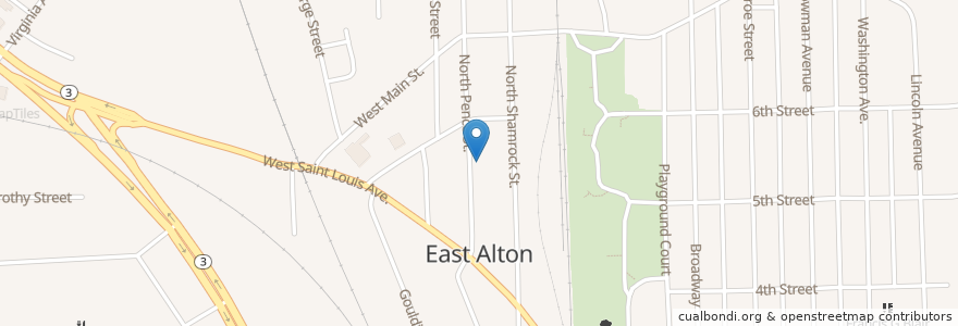 Mapa de ubicacion de Lincoln Elementary School en ایالات متحده آمریکا, ایلینوی, East Alton.