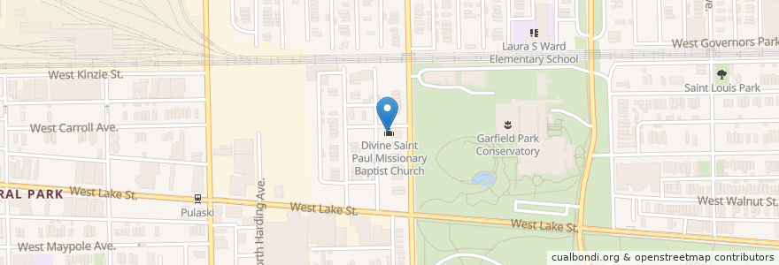 Mapa de ubicacion de Divine Saint Paul Missionary Baptist Church en الولايات المتّحدة الأمريكيّة, إلينوي, شيكاغو.