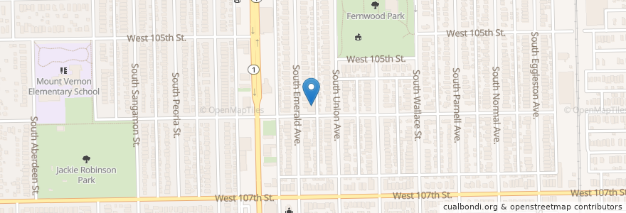 Mapa de ubicacion de Emerald Avenue Church of God en ایالات متحده آمریکا, ایلینوی, شیکاگو.