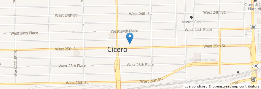 Mapa de ubicacion de Evangelical Spiritual Church en Estados Unidos Da América, Illinois, Cicero.