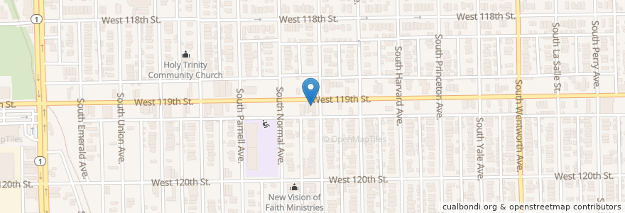 Mapa de ubicacion de Home Mission Pentecostal Tabernacle Church en Amerika Birleşik Devletleri, Illinois, Chicago.