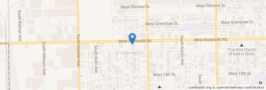 Mapa de ubicacion de Jehovahs Witnesses Lawndale Unit en 美利坚合众国/美利堅合眾國, 伊利诺伊州 / 伊利諾州, 芝加哥.