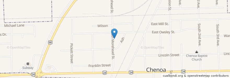 Mapa de ubicacion de Saint Josephs Catholic Church en Verenigde Staten, Illinois, Mclean County, Chenoa.