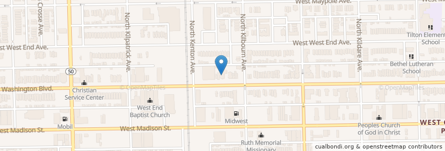 Mapa de ubicacion de Corinthians Temple Church of God in Christ en Vereinigte Staaten Von Amerika, Illinois, Chicago.