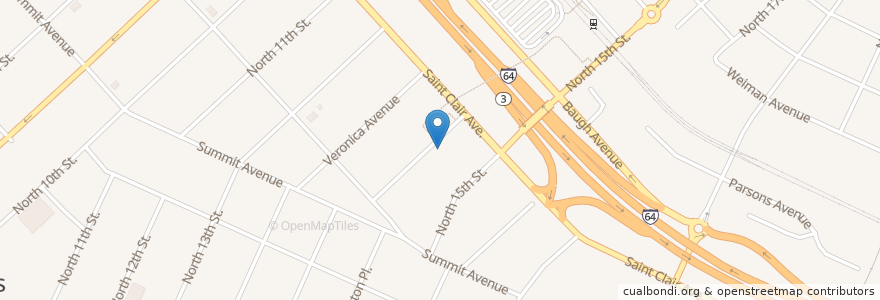 Mapa de ubicacion de Miles D Davis Elementary School en 미국, 일리노이, East Saint Louis.