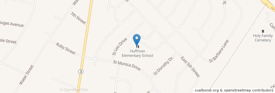 Mapa de ubicacion de Huffman Elementary School en Соединённые Штаты Америки, Иллинойс, Cahokia.