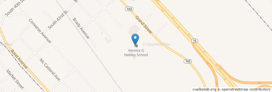Mapa de ubicacion de Vernice G Neeley School en アメリカ合衆国, イリノイ州, Alorton.