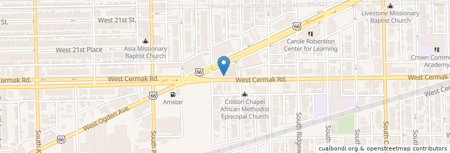 Mapa de ubicacion de Lawndale Community Church en Stati Uniti D'America, Illinois, Chicago.