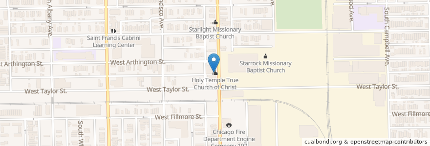 Mapa de ubicacion de Holy Temple True Church of Christ en ایالات متحده آمریکا, ایلینوی, شیکاگو.