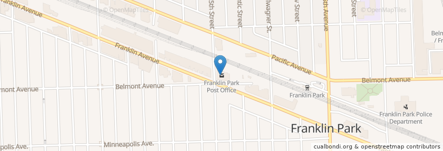 Mapa de ubicacion de Franklin Park Post Office en United States, Illinois, Franklin Park.